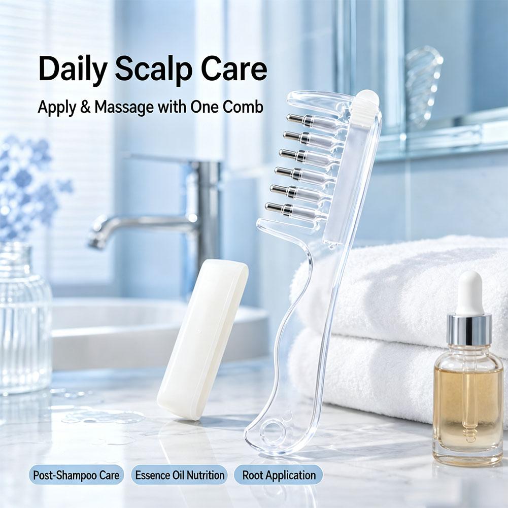 Hair Care - مشط شفاف لتطبيق السائل على جذور