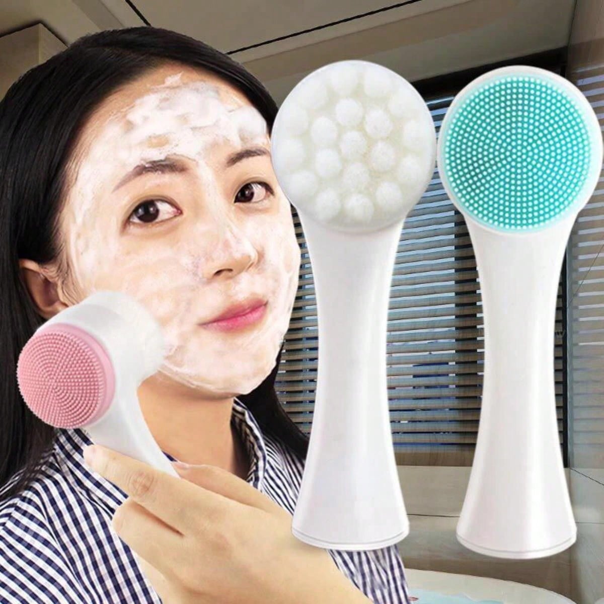 منظف للوجه مزدوج الجوانب، فرشا - مراجعة Silicone Face Scrubber Electric وسعره